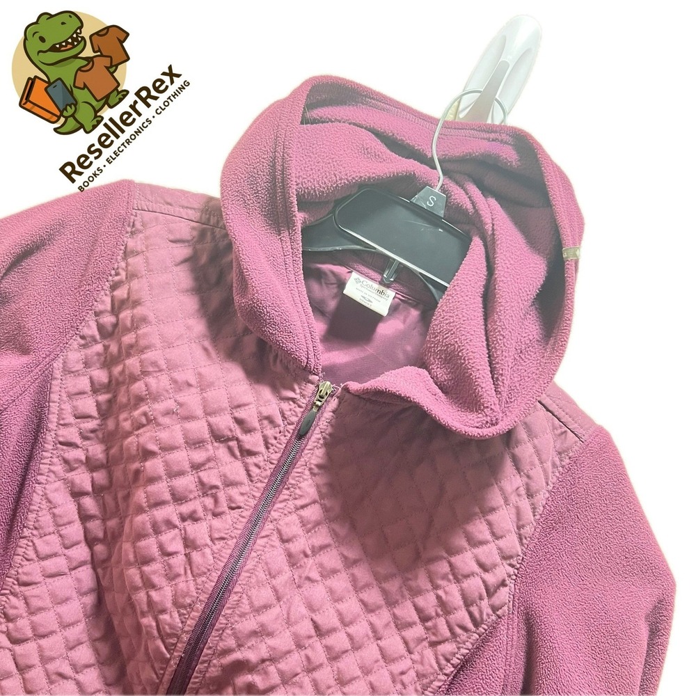 Columbia Quilted Fleece Hoodie Jacket Plum Purple Women's Size S